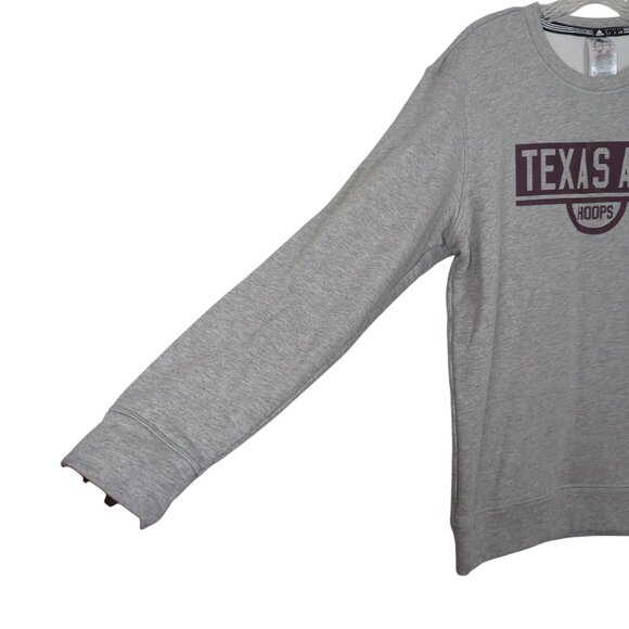 Adidas Texas A&M Hoops gray burgundy Sweatshirt size L Long sleeves - Picture 3 of 16